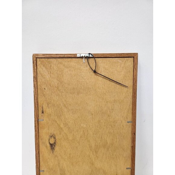 Vintage Embossed 3D Winter Scene Calendar January 1932 Wood Framed 11" x 20" - Picture 3 of 9